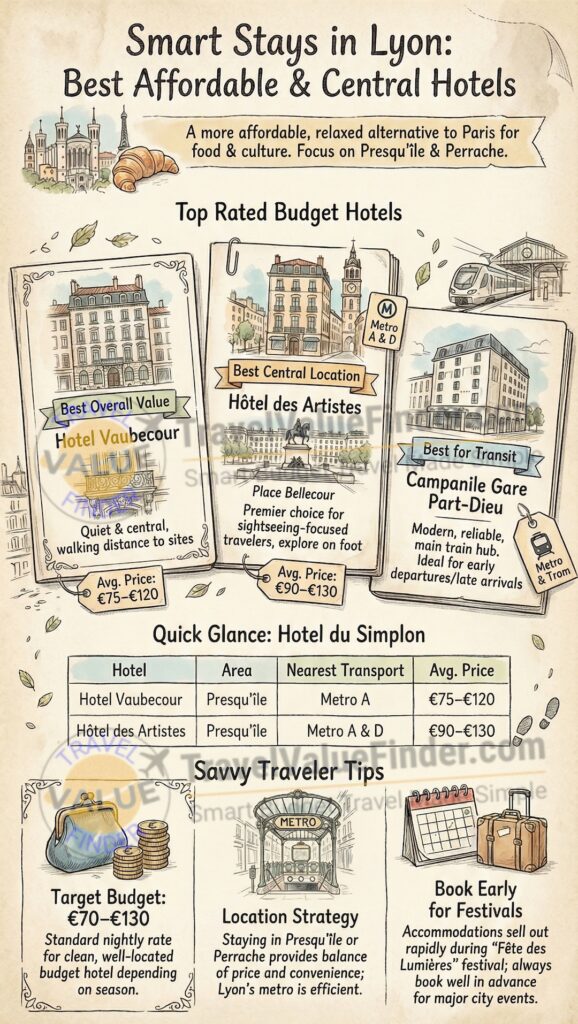 Hotels in Lyon, France (Affordable & Central Stays) 2 Infographic - Best Budget Hotels in Lyon France