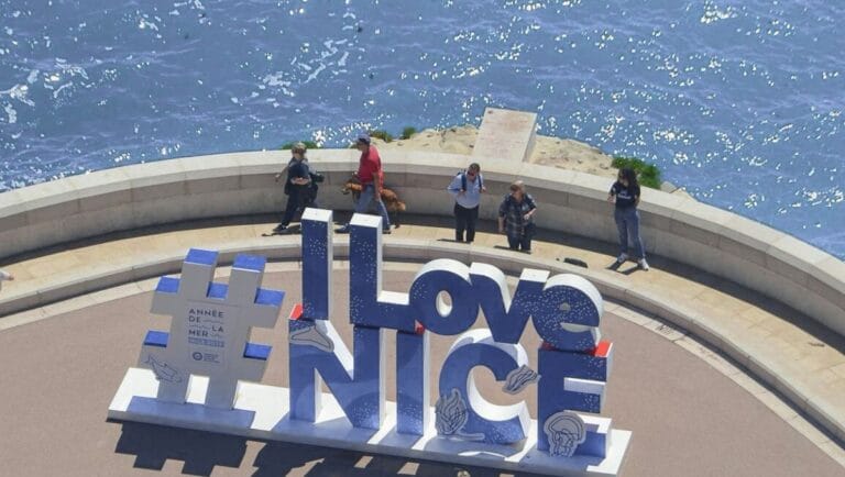Itineraries for Visiting Nice Aerial View of I Love Nice Sign on Sunny Day