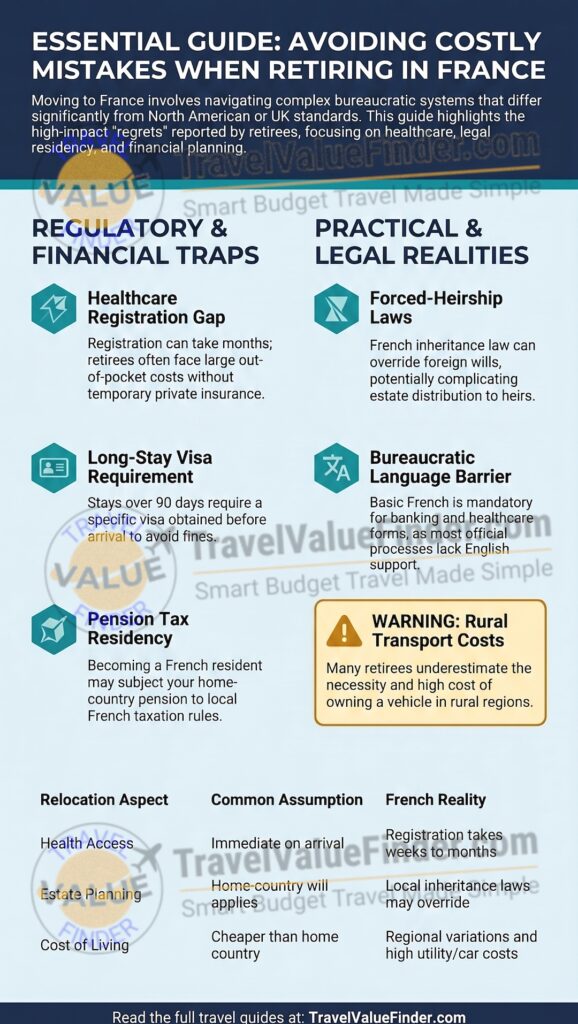 Common Mistakes When Moving to France: A Retiree’s Guide 2 Common Mistakes When Moving to France - A Retiree’s & Digital Nomad's Guide - Infographic