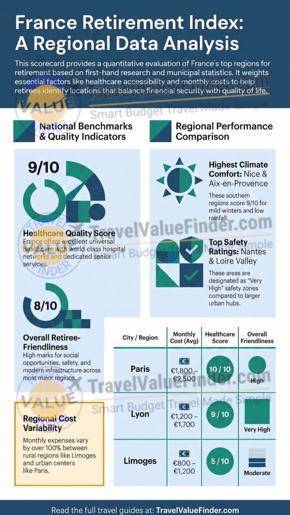 France Retirement Scorecards - Detailed Regional Comparisons for Retirees & Expats - Infographic