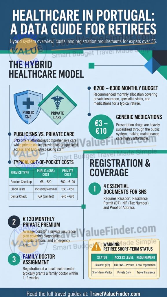Healthcare in Portugal - What Retirees Actually Experience  -  My Personal Journey - Infographic