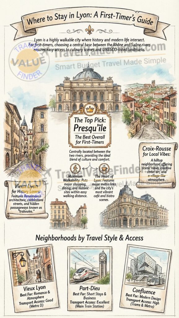 Infographic - Where to Stay in Lyon - Best Areas for First-Time Visitors