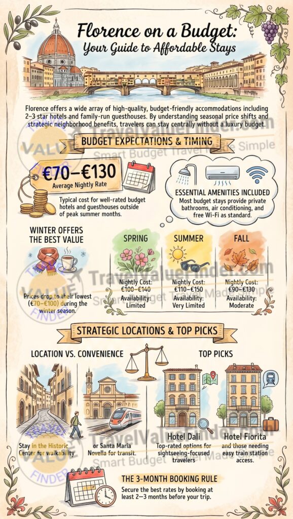 Infographic - Best Cheap Hotels in Florence Italy - Affordable Places to Stay