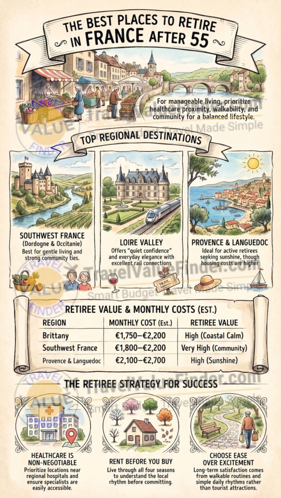 Infographic - Best Places to Live in France After 55 - Regions Retirees Truly Enjoy