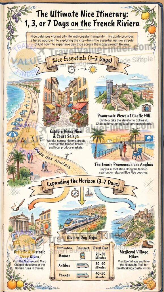 Itineraries for Visiting Nice, France: 1-Day, 3-Day & 7-Day Plans 2 Infographic - Itineraries for Visiting Nice, France - 1-Day, 3-Day & 7-Day Plans