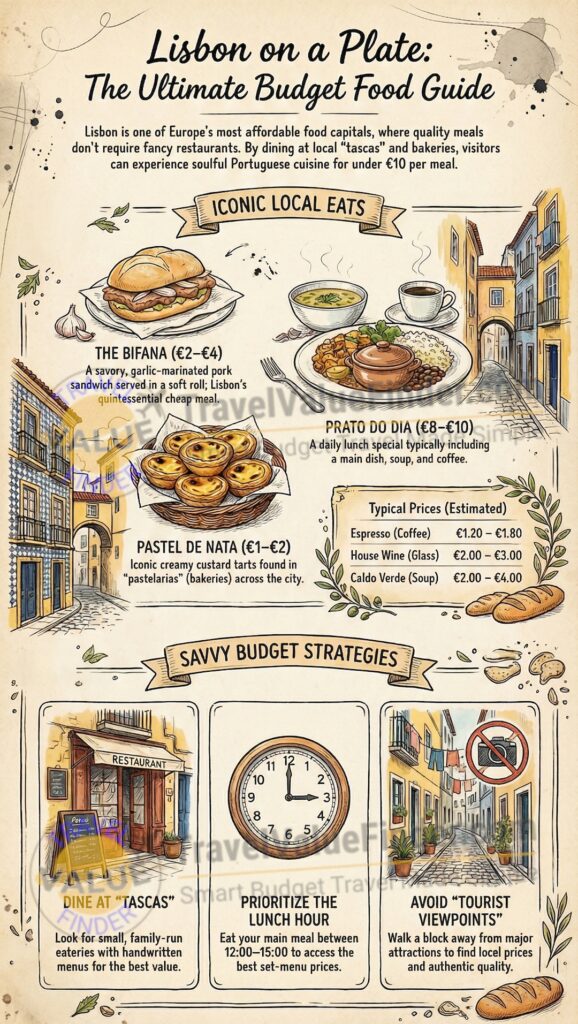 Infographic - Lisbon Food - Cheap Eats & Affordable Dining Guide
