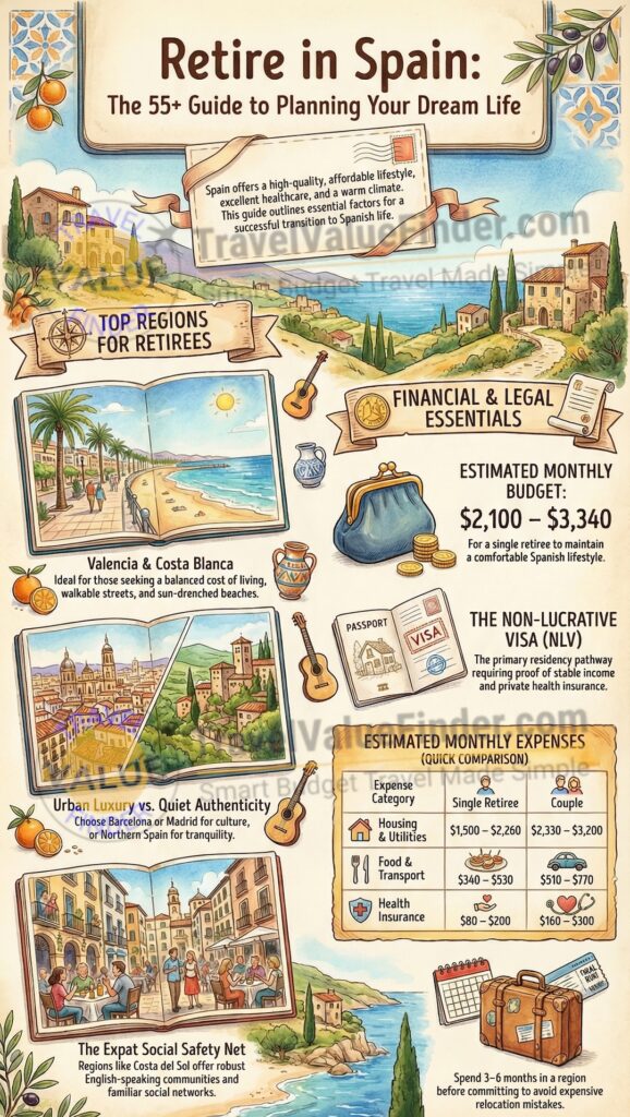 Retire in Spain: A 55+ Guide to Planning Your Dream Life 2 Infographic - Retire in Spain - A 55+ Guide to Planning Your Dream Life