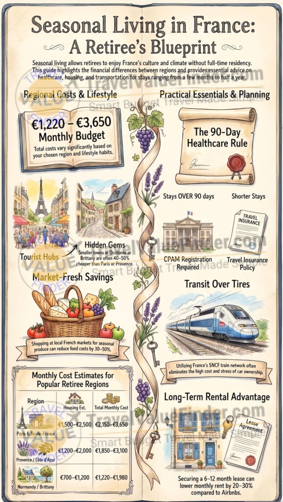 Seasonal Living in France: A Complete Guide for Retirees and Expats 2 Infographic - Seasonal Living in France - A Complete Guide for Retirees and Expats