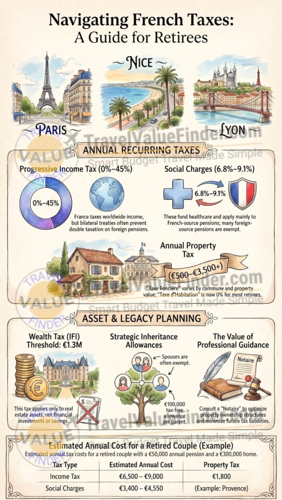 Taxes in France for Retirees: What You Need to Know 2 Infographic - Taxes in France for Retirees - What You Need to Know