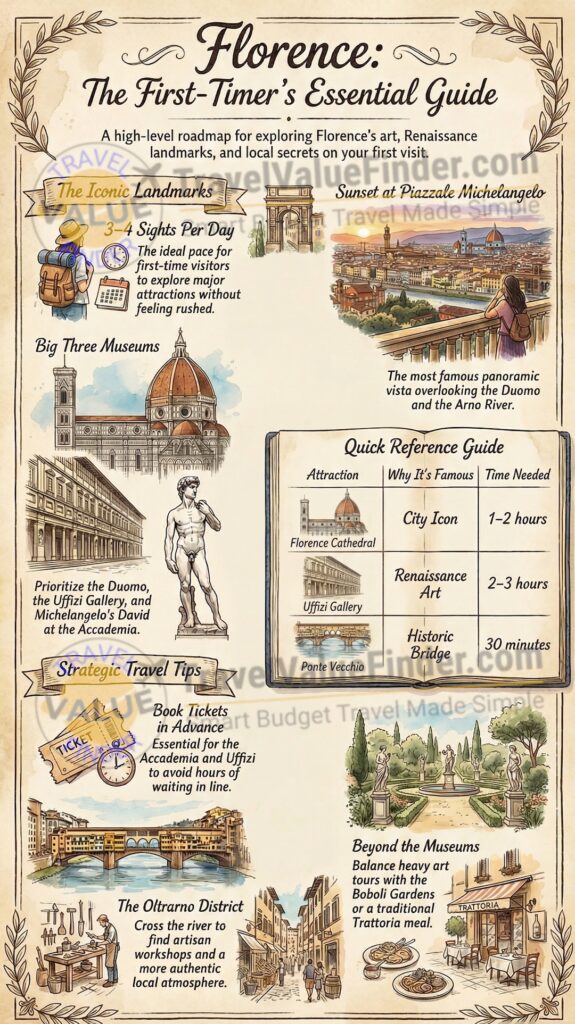 Infographic - Top Things to Do in Florence - First-Time Visitor Guide