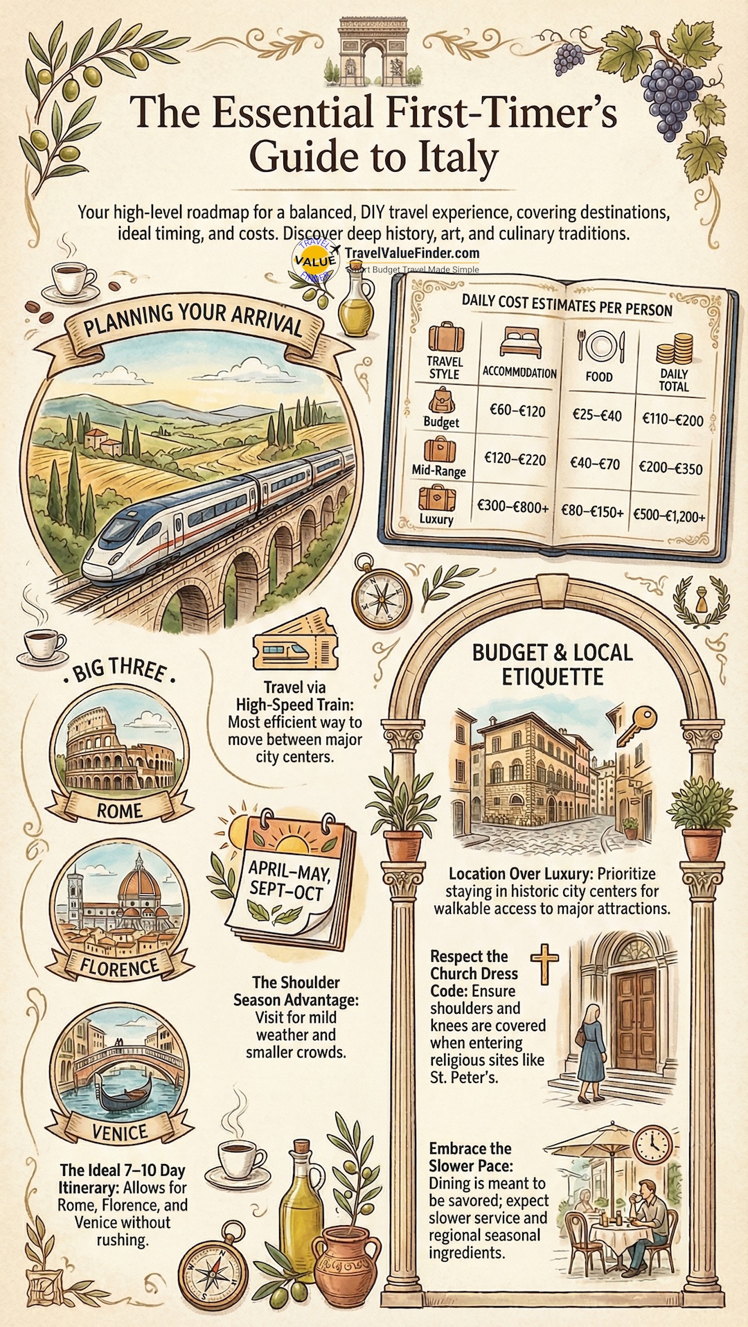 Infographic on Exploring Italy - Italy Travel Guide