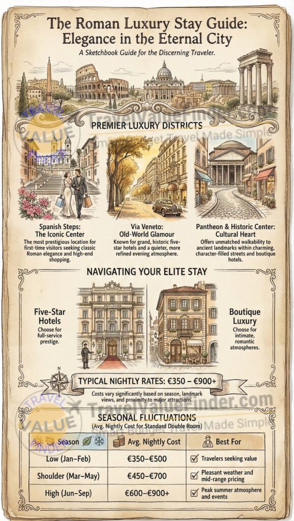 Infographic on the Top Luxury Hotels in Rome with the Best 5-Star & Boutique Stays