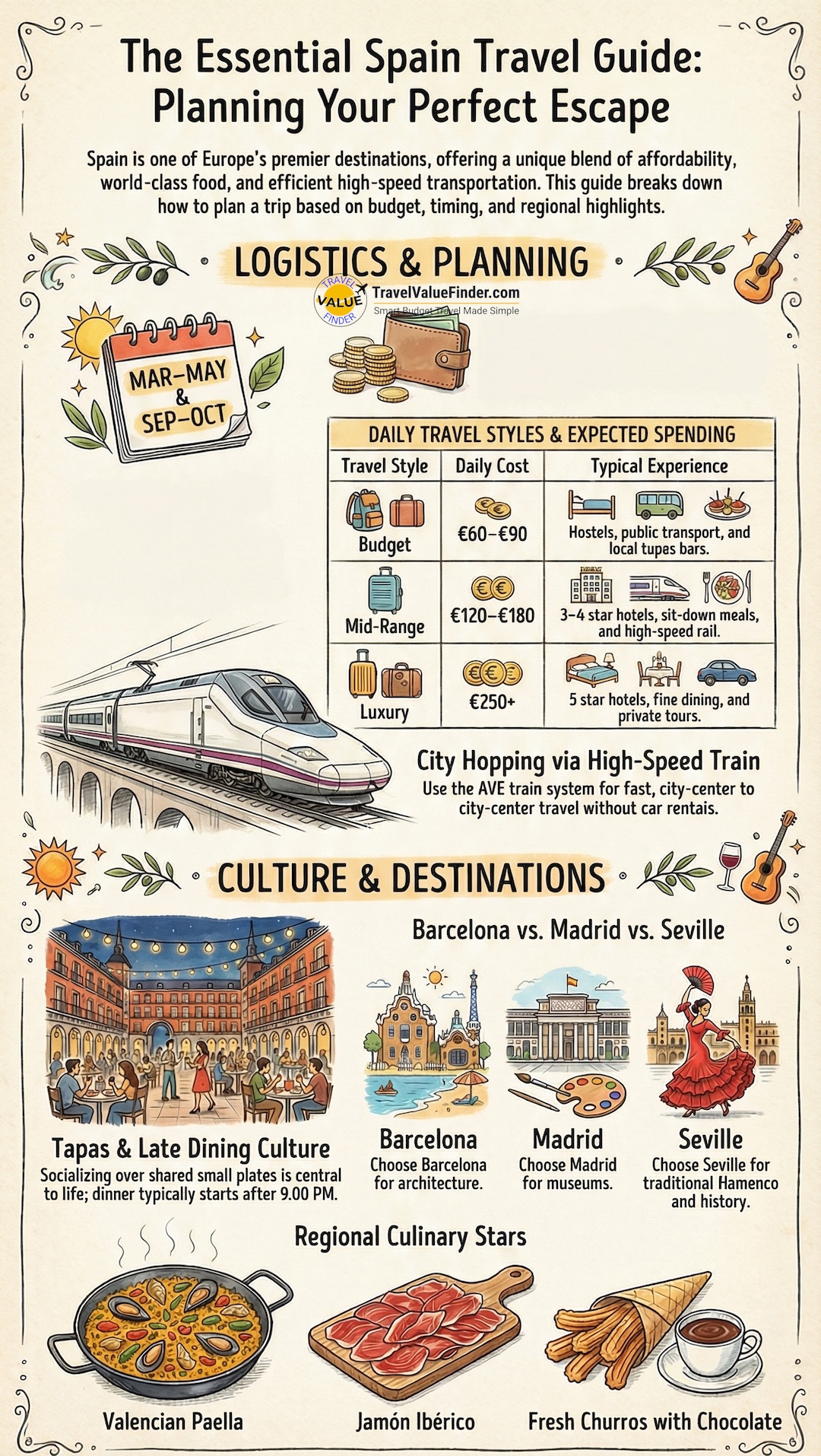 Infographic to Discovering Spain Travel Guide - Everything You Need to Know Before You Go