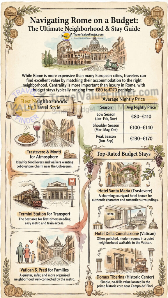Infographics on Finding the Best Budget Hotels in Rome, Italy