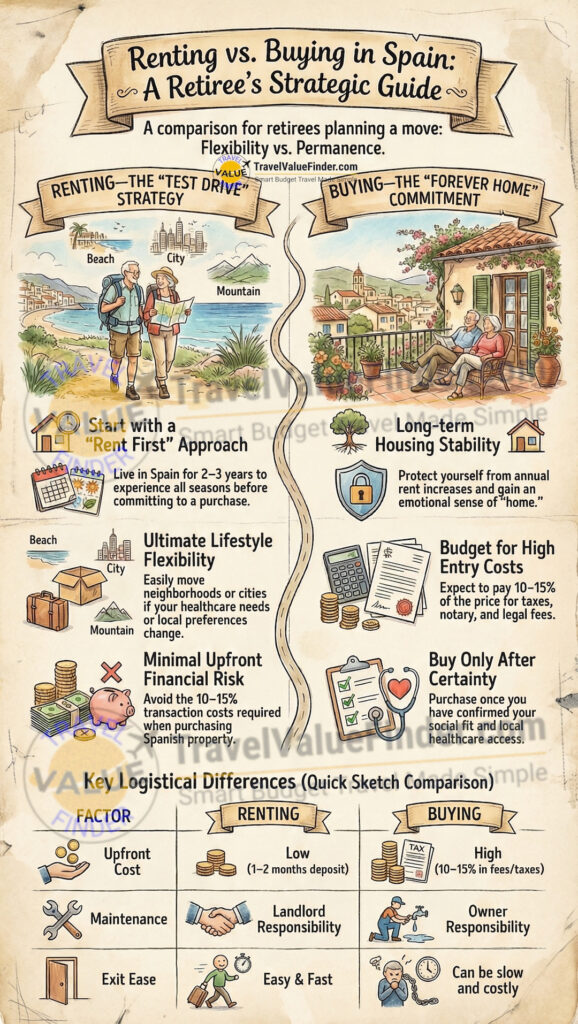 Infographics Illustrating - Renting vs Buying a Property in Spain - What I’d Do (and Why) as a Retiree