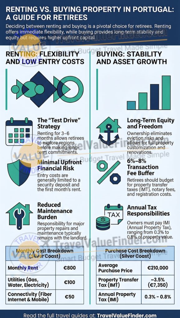 Renting vs Buying Property in Portugal for Retirees & Expats - My Personal Experience - Infographic