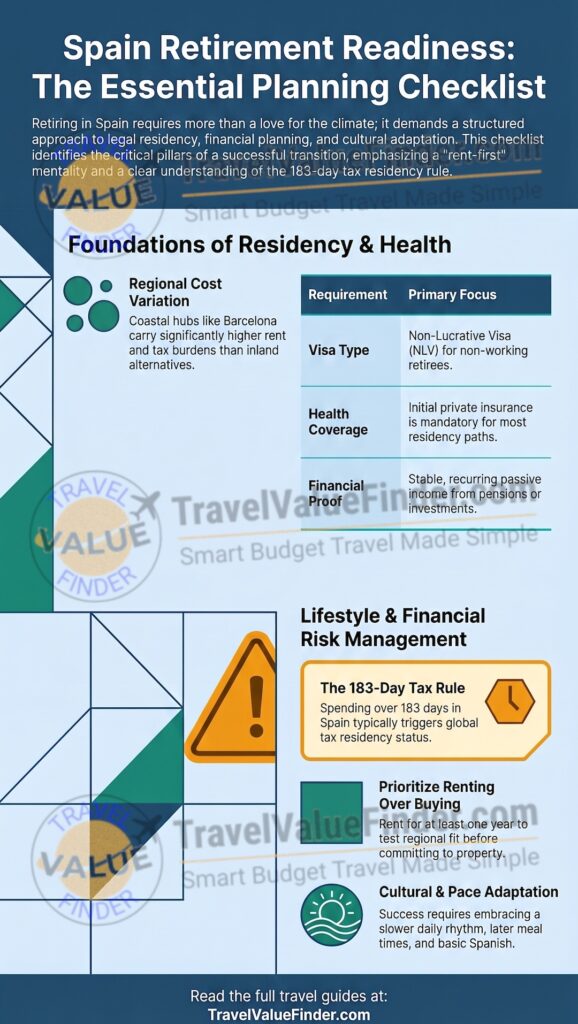 Spain Retirement Checklist: A Practical Planning Guide for Over 55s 3 Spain Retirement Checklist - A Practical Planning Guide for Expats and Retirees - Infographic