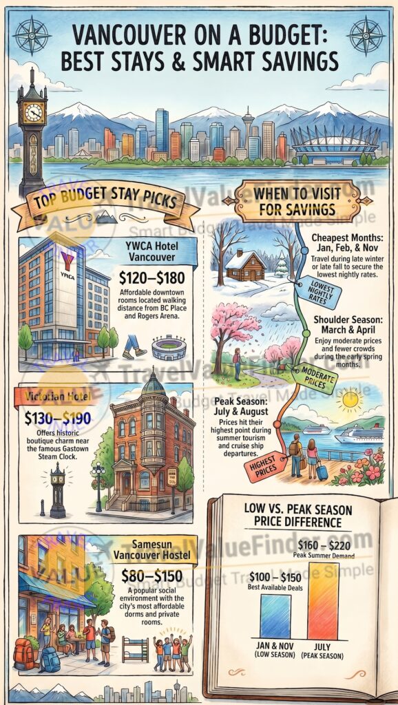 Infographic - Cheap Hotels in Vancouver - Best Budget Hotels Near Downtown & Waterfront