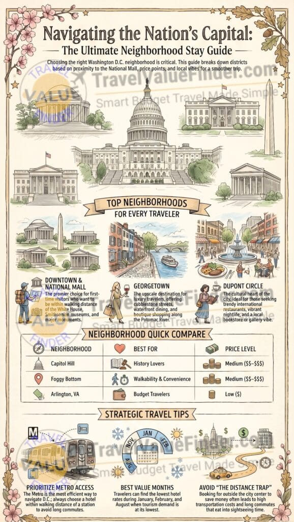Infographic - Where to Stay in Washington DC – Best Areas & Hotels