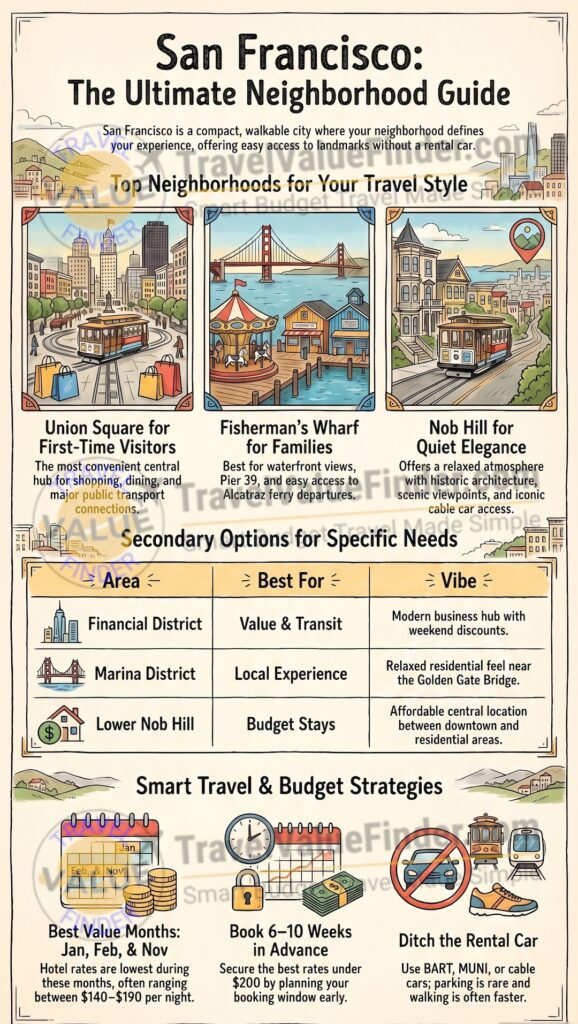 Where to Stay in San Francisco - Best Places & Neighborhood Guide - Infographic
