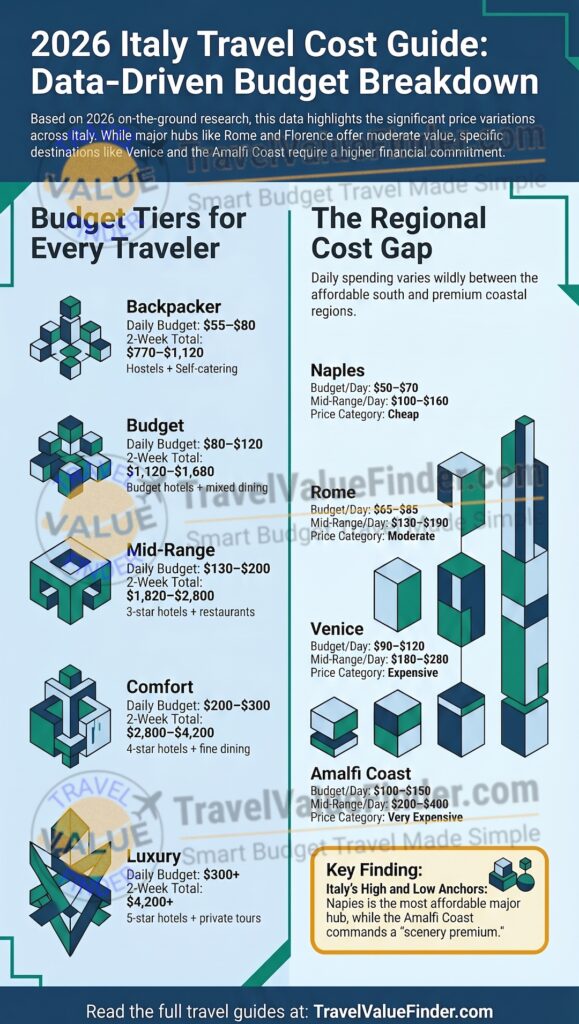 How Much Does It Cost to Visit Italy? A 2026 Budget Breakdown 2 How much it cost to visit Italy - A Budget Breakdown - Infographic