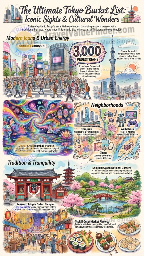 Infographic - 25 Best Things to do in Tokyo - The Ultimate Tokyo Bucket List
