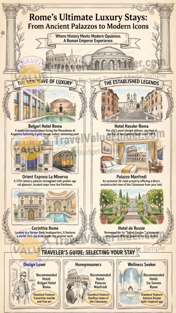 Infographic - Best Hotels in Rome - Your Guide to Staying Like a Roman Emperor in Luxury Boutique Stays