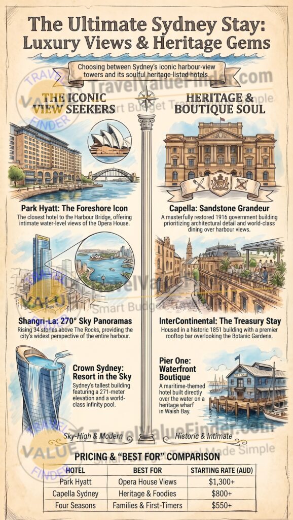 Infographic - Best Hotels in Sydney - Harbour Views, Heritage Stays, and Beach Escapes in the Harbour City