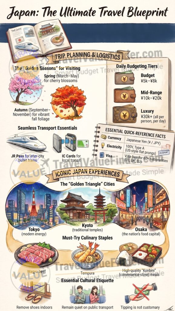 Infographic - Best Japan Travel Guide - The Ultimate Japan Travel Blueprint