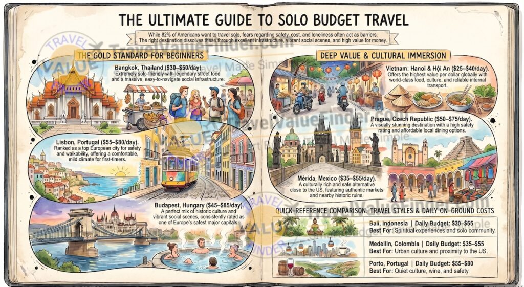 Infographic - Best Solo Travel Destinations for Budget Travelers