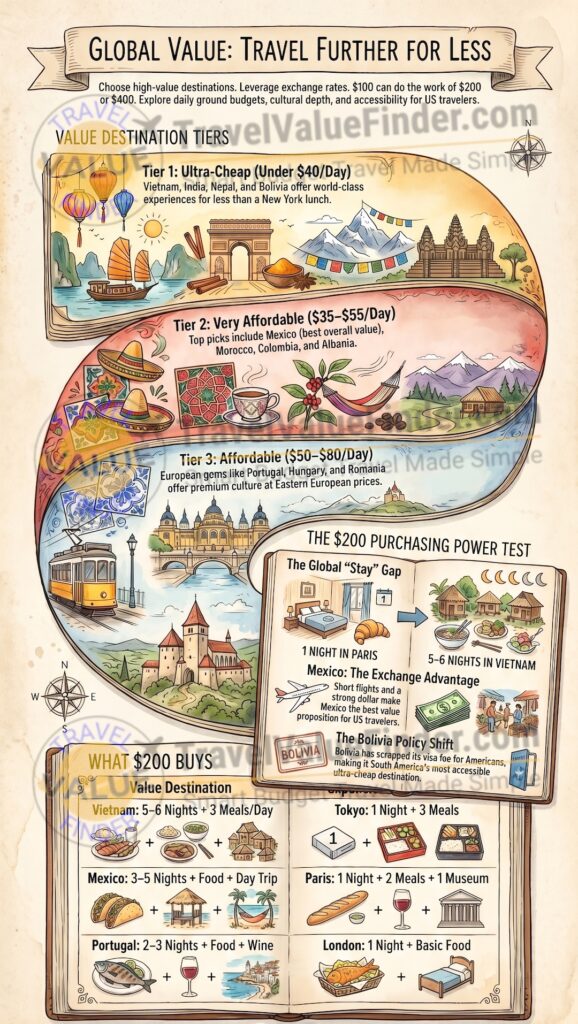 Infographic - Cheap Countries to Visit in 2026 - Best Value Destinations Ranked