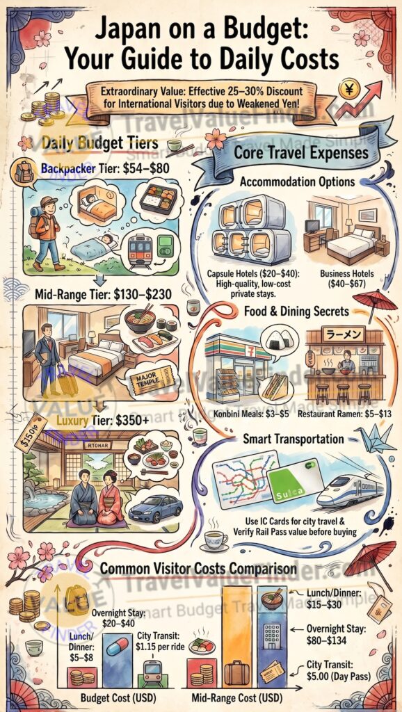 Infographic - How Much Does It Cost to Visit Japan? Budget Travel Guide to Japan