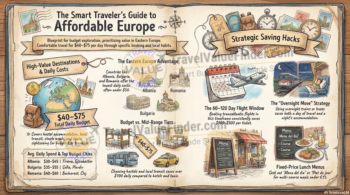 How to Travel Europe on a Budget: The Complete 2026 Guide 1 Infographic How to Budget Europe Travel - How to Travel Europe on a Budget - The Complete 2026 Guide