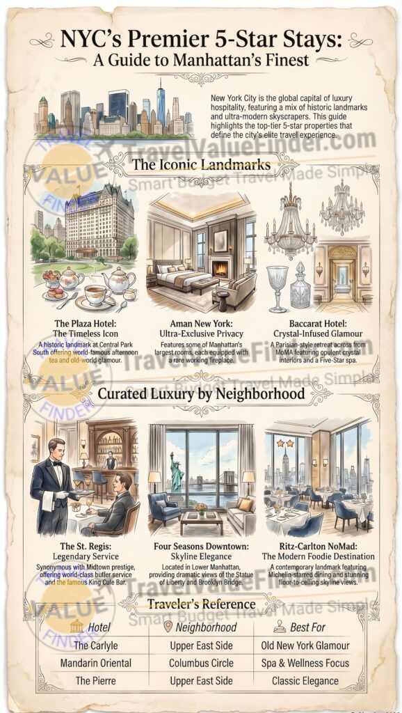 Infographic - Luxury Hotels in New York City - 5 Star Boutique Stays