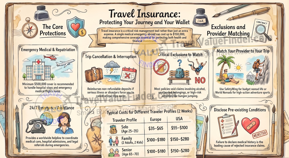 Infographic - Travel Insurance Guide - What It Covers & Best Options
