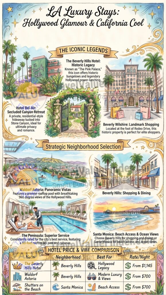 Luxury Hotels in Los Angeles: Hollywood Glamour Meets California Cool 2 Infographic - Best Boutique Luxury Hotels in Los Angeles - Hollywood Glamour Meets California Cool