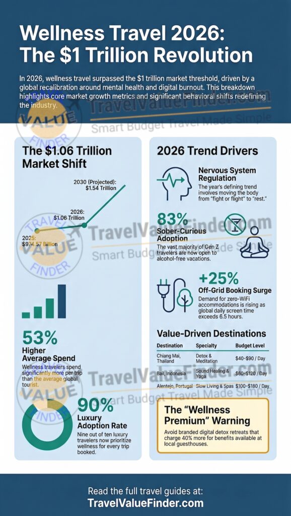 Wellness Travel - Trends, Costs & Best Retreats - Infographic