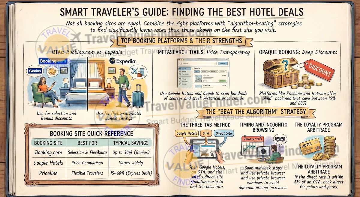 Best Hotel Booking Sites - Where to Find the Cheapest Deals - Infographic