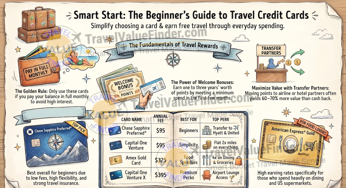Best Travel Credit Cards - Earn Points and Travel Free - Infographic
