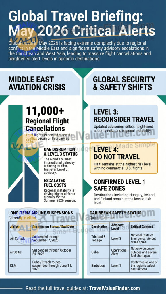 Global Travel Alerts May 2026 The Complete Briefing Every International Traveler Needs Before Booking Infographic