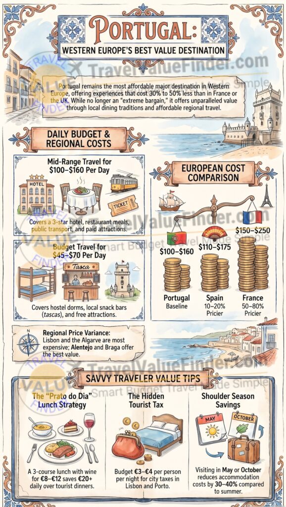 How Expensive Is Portugal? A Real Visit Cost Guide for Budget Travelers - Infographic