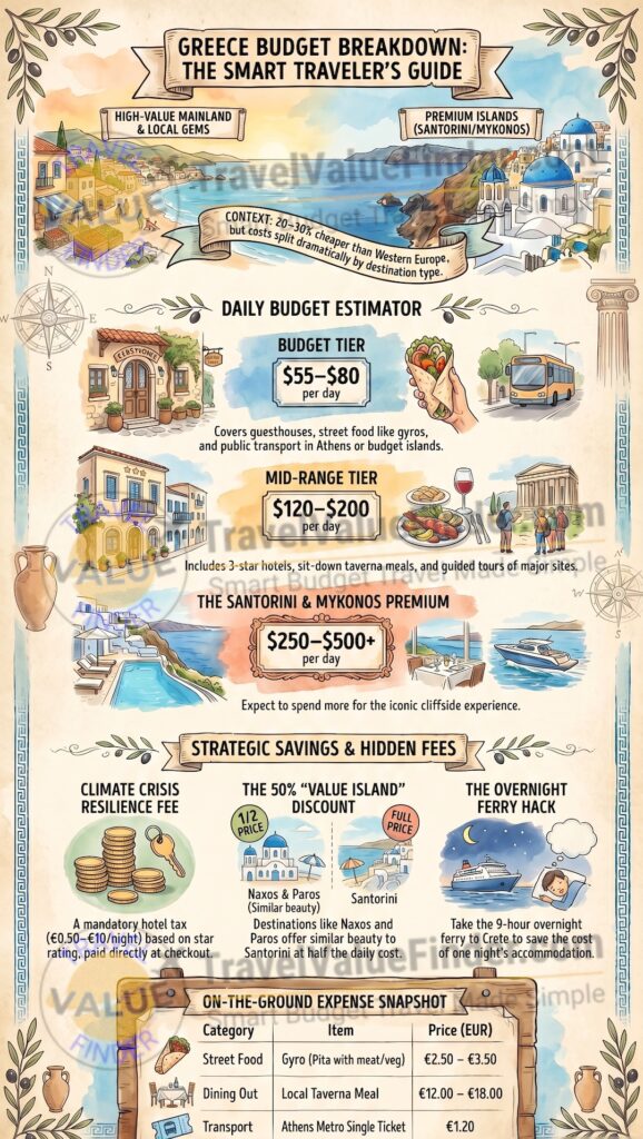 How Much Does a Greece Trip Cost? Travel Budget Breakdown - Infographic