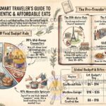 How to Eat Cheaply While Traveling - Eating on a Budget - Infographic
