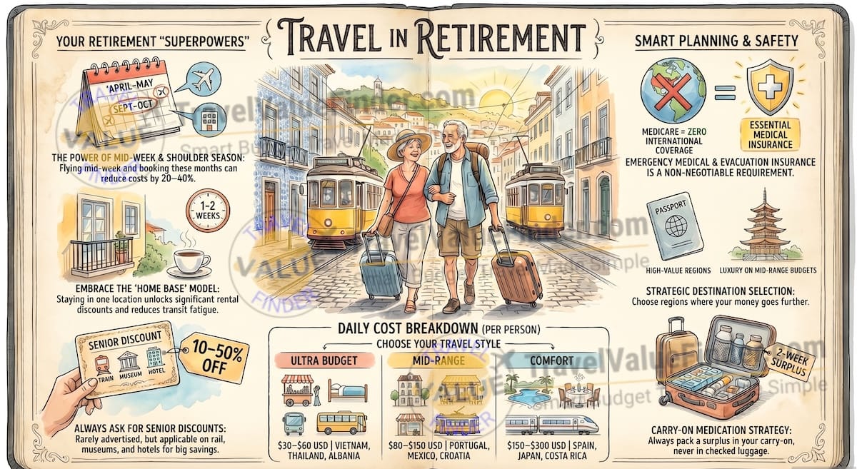 How to Travel in Retirement - Travel Planning Guide Infographic - Travel Value Finder