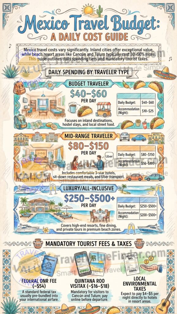 Mexico-Travel-Budget- How Much Does it Cost to Visit Mexico - Infographic