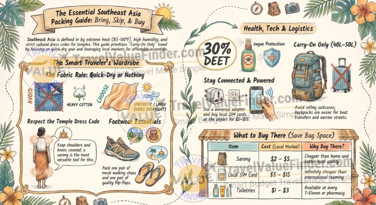 Packing List for Southeast Asia Infographic