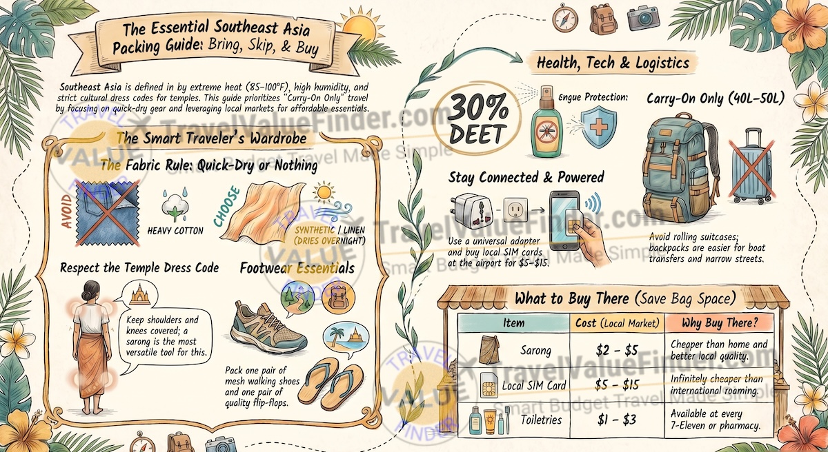 Packing List for Southeast Asia Infographic