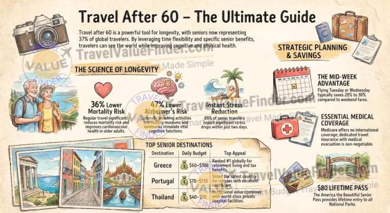Travel After 60 Ultimate Guide Infographic - Travel Value Finder