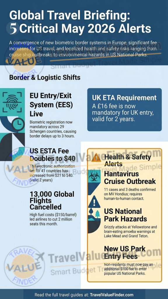 5 Critical Travel Alerts May 2026 Every Global Traveler Must Know 3 Travel Alerts 2026 - 5 Critical Travel Alerts Every Global Traveler Must Know Infographic