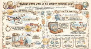 Travel Tips for Retirees - 20 Ways to Travel Better After 60 - Retiree Travel Guide Infographic - Travel Value Finder